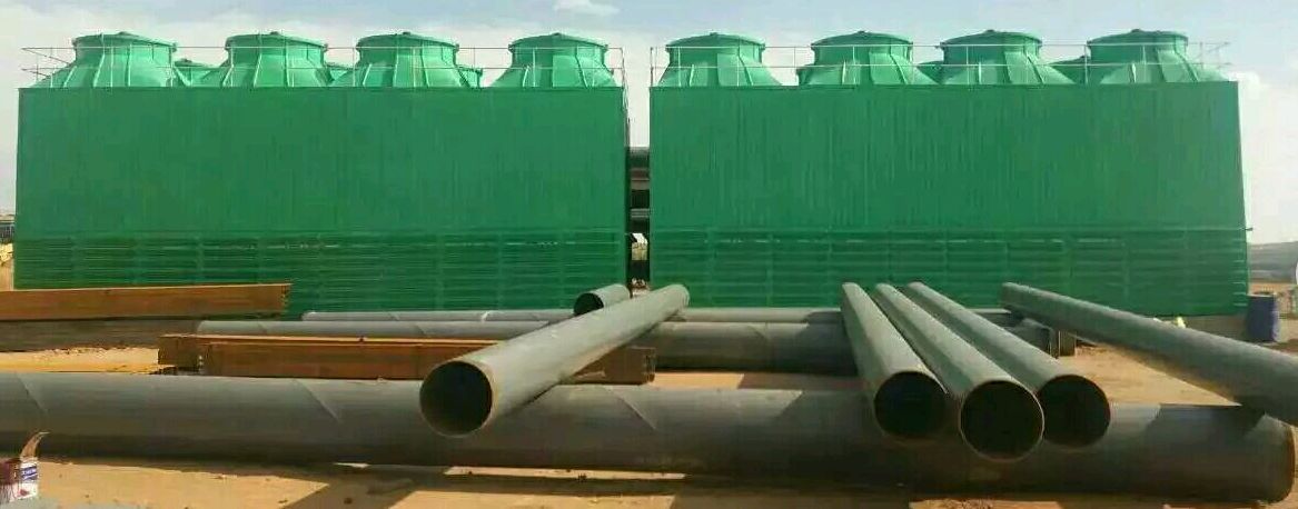 方形冷卻（què）塔施工現場